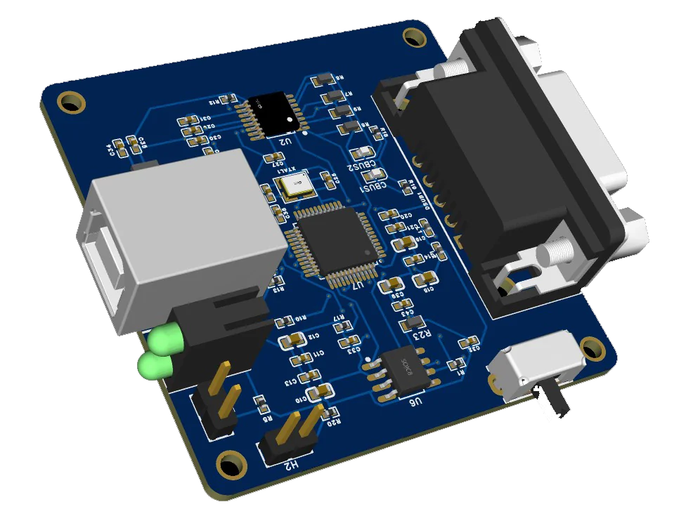 InkaTech USB-to-CAN analyzer circuit board